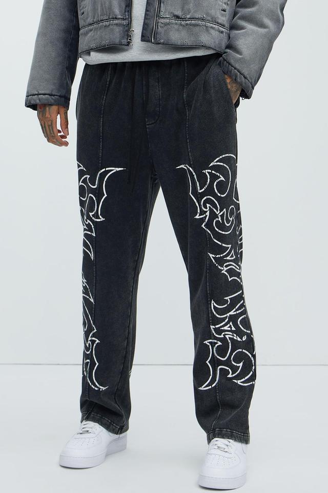 Tyson Savage Mode Straight Sweatpants - Black Wash Product Image