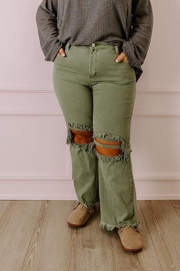 Risen The Eras High Waist Distressed Jean in Pear Curves Product Image