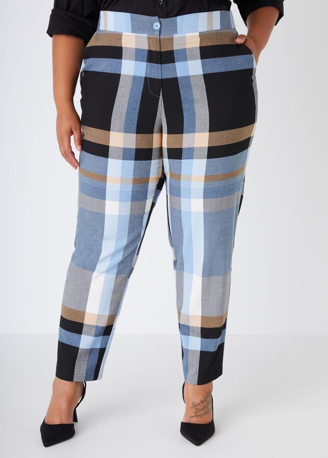 Plus Size Plaid Straight Leg Pants Ashley Stewart Product Image