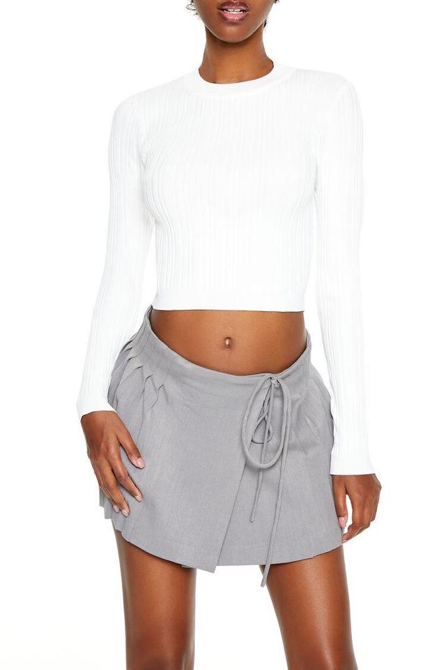 Ribbed Knit Long-Sleeve Crop Top | Forever 21 Product Image