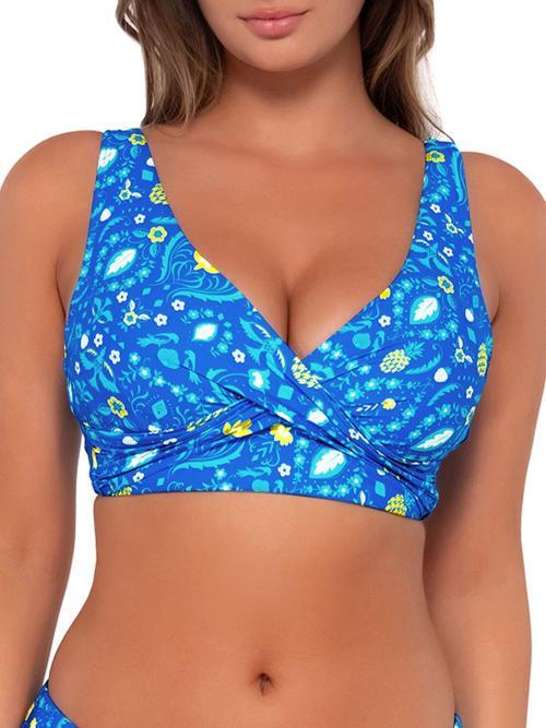 Printed Underwire Wrap Bikini Top Product Image