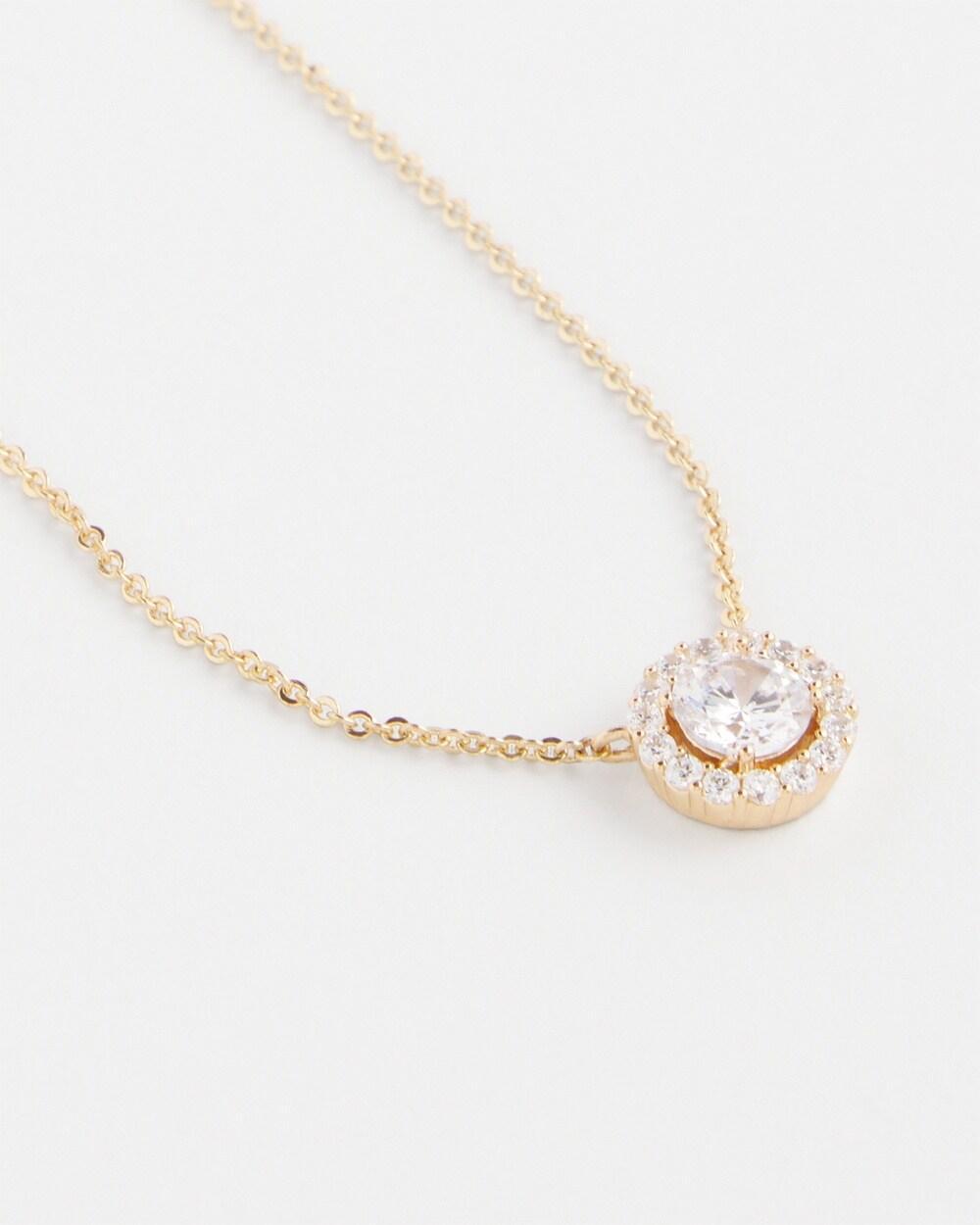 Gold Tone Drop Stone Necklace Product Image