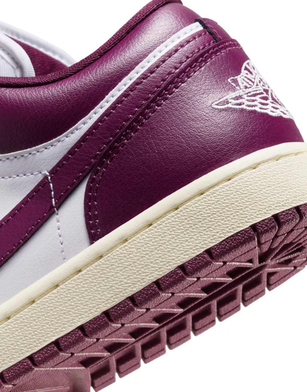 Nike Air Jordan 1 Low sneakers in white and burgundy  Product Image