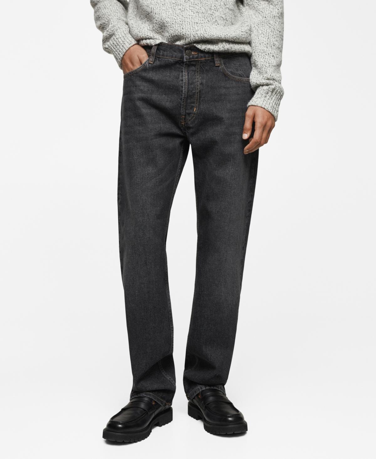 MANGO MAN - Relaxed fit dark wash jeans open greyMen Product Image