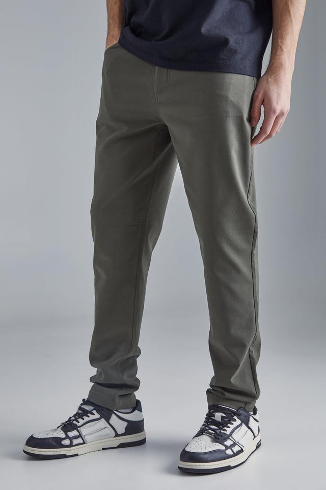 Fixed Waist Slim Fit Technical Golf Stretch Pants | boohooMAN USA Product Image