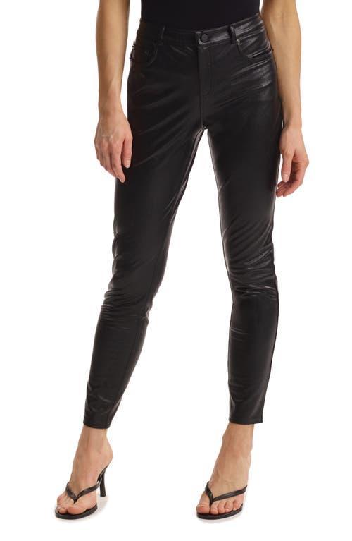 Womens Mid-Rise Faux Leather Skinny Pants Product Image