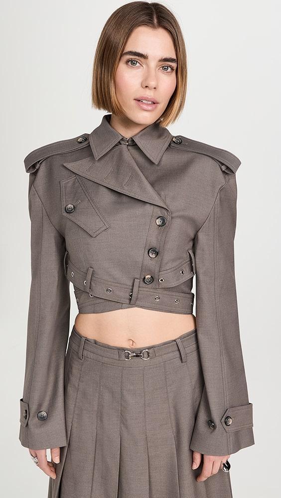 ROKH Cross Belt Detail Cropped Jacket | Shopbop Product Image