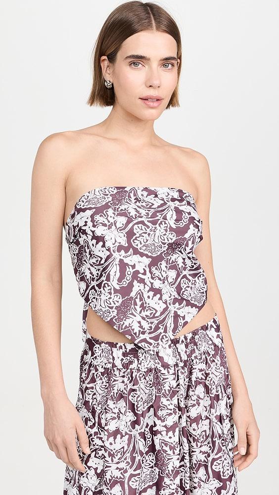 Tibi Batik Strapless Bandeau Top | Shopbop Product Image