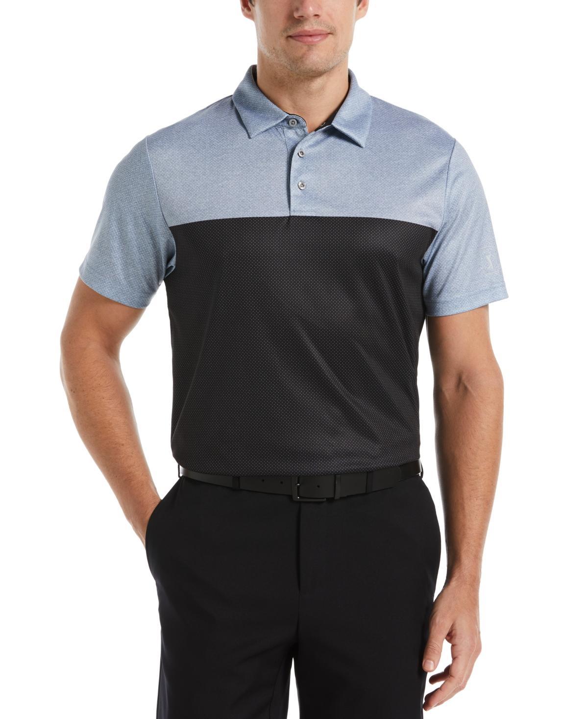 Pga Tour Mens Airflux Birdseye Block Print Short-Sleeve Golf Polo Shirt Product Image