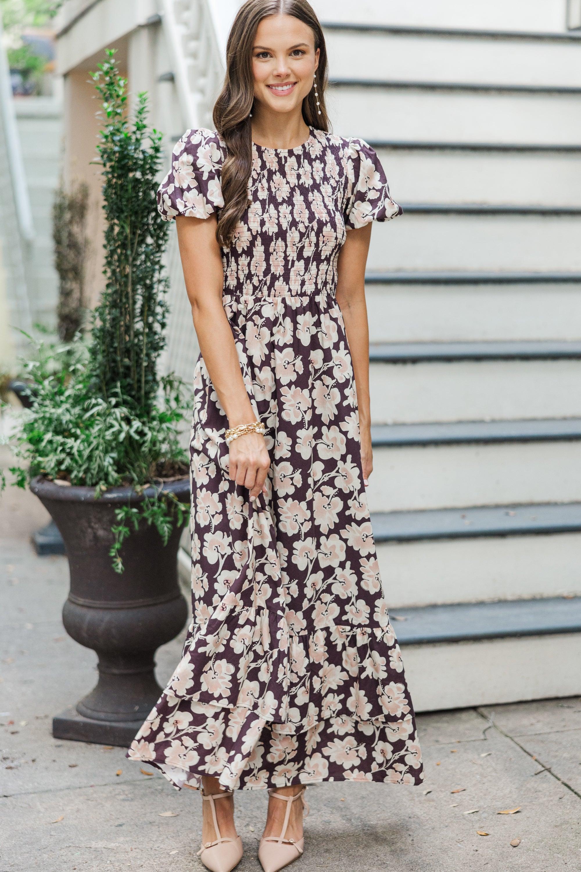 Make The Right Choice Plum Purple Floral Maxi Dress Female Product Image