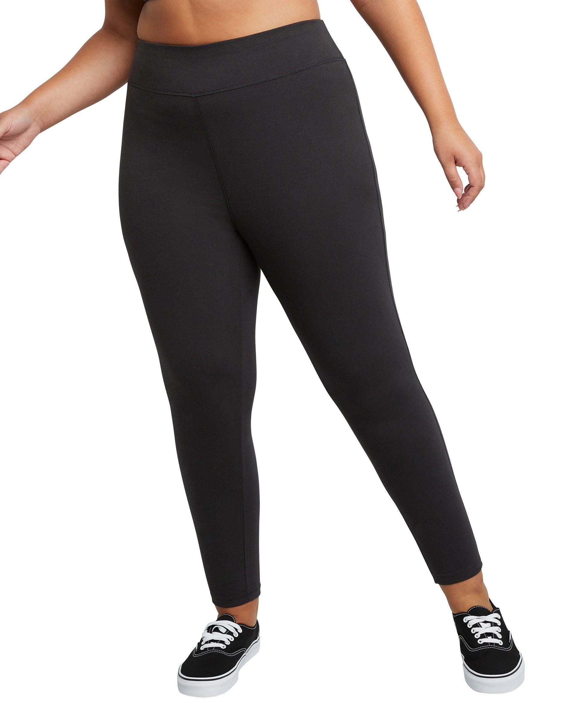 Hanes Originals Womens Stretch Jersey Hi-Rise Leggings, 25.5 (Plus Size) Black 4X Product Image