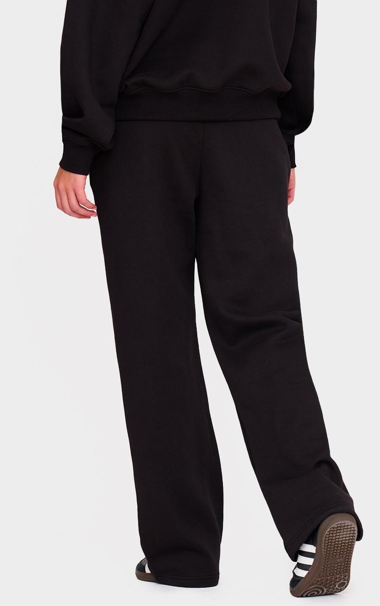 Black Drawstring Wide Leg Sweatpants Product Image