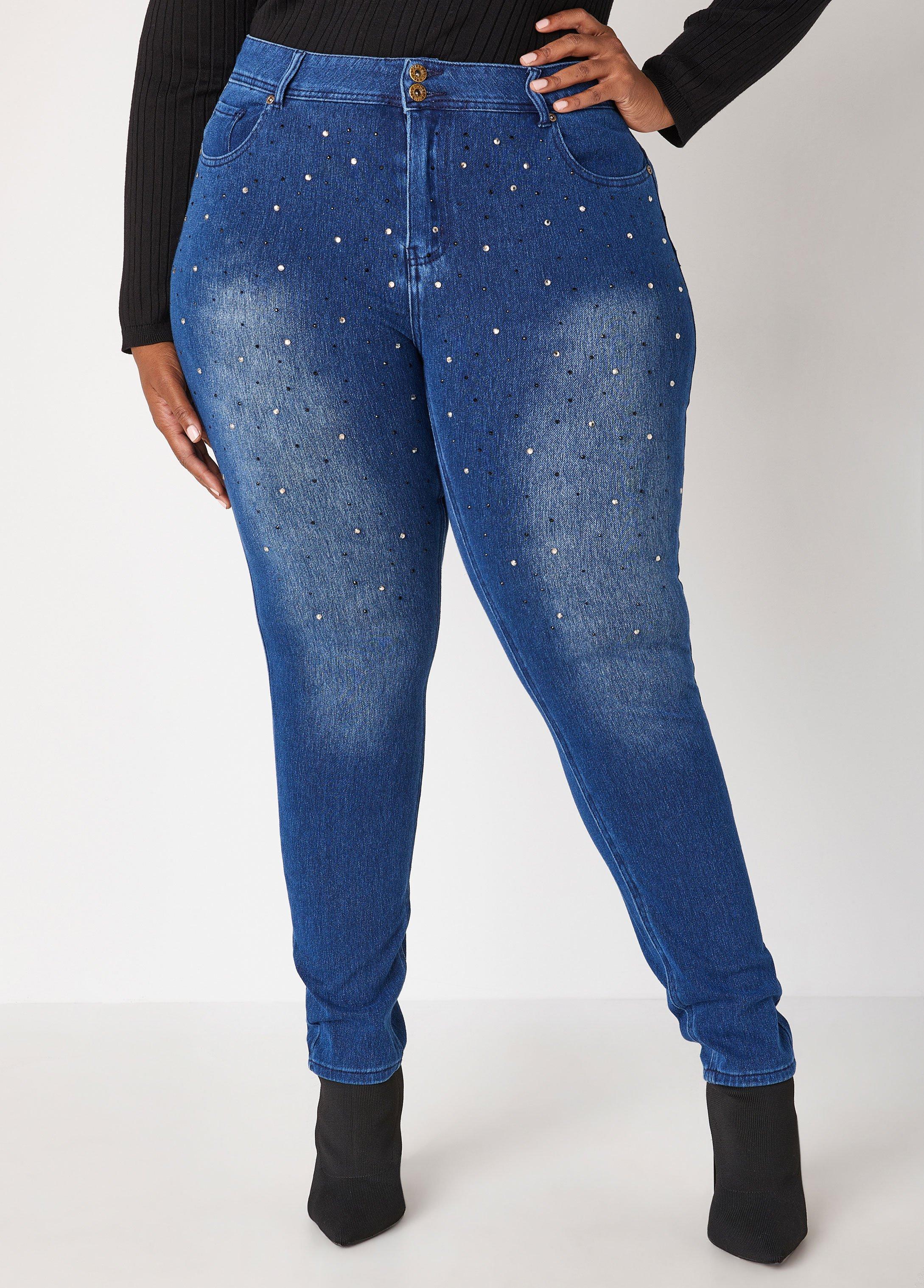 Crystal Mid Rise Skinny Jeans Product Image