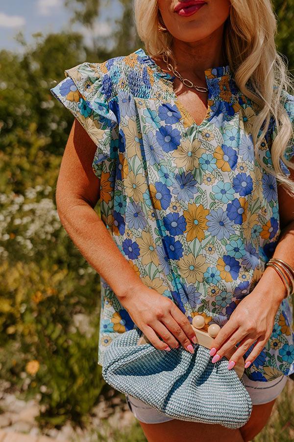 Floral Galore Shift Top In Blue Curves Product Image