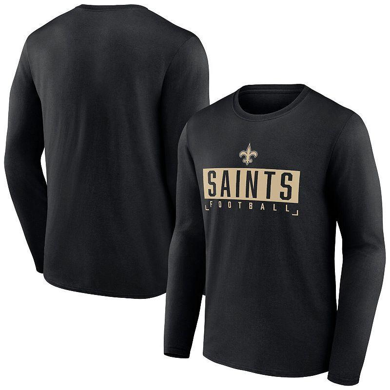 Mens Fanatics Branded Black New Orleans Saints Big & Tall Wordmark Long Sleeve T-Shirt Product Image