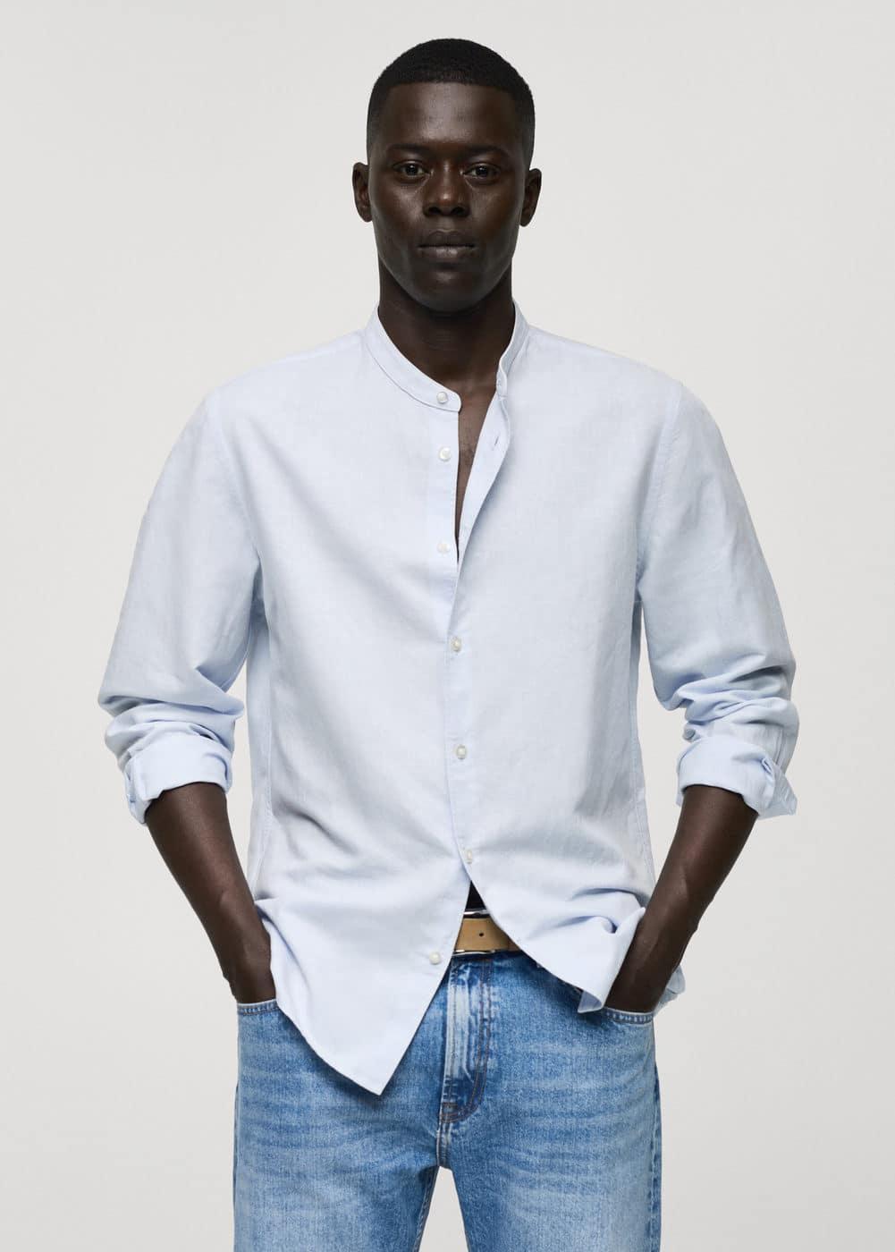 Mango Mens Linen Blend Shirt Product Image