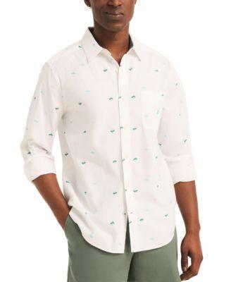 Nautica Mens Classic-Fit Colorful Palm Tree Print Oxford Long Sleeve Shirt Product Image