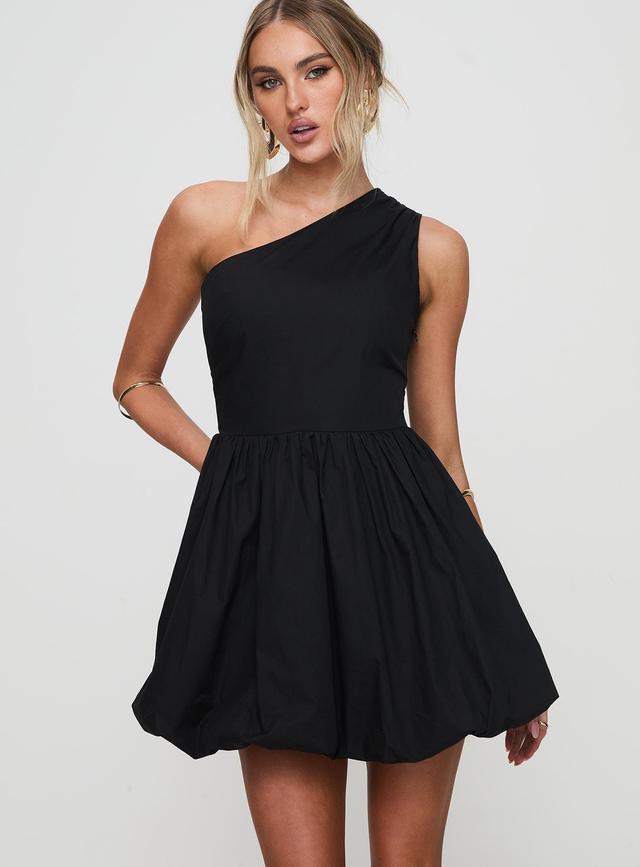 Debut Bubble Hem Mini Dress Black Product Image