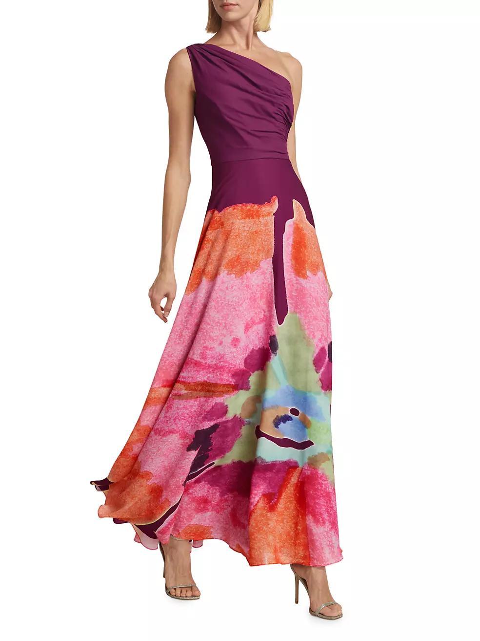 Atlas Painterly One-Shoulder Gown Product Image