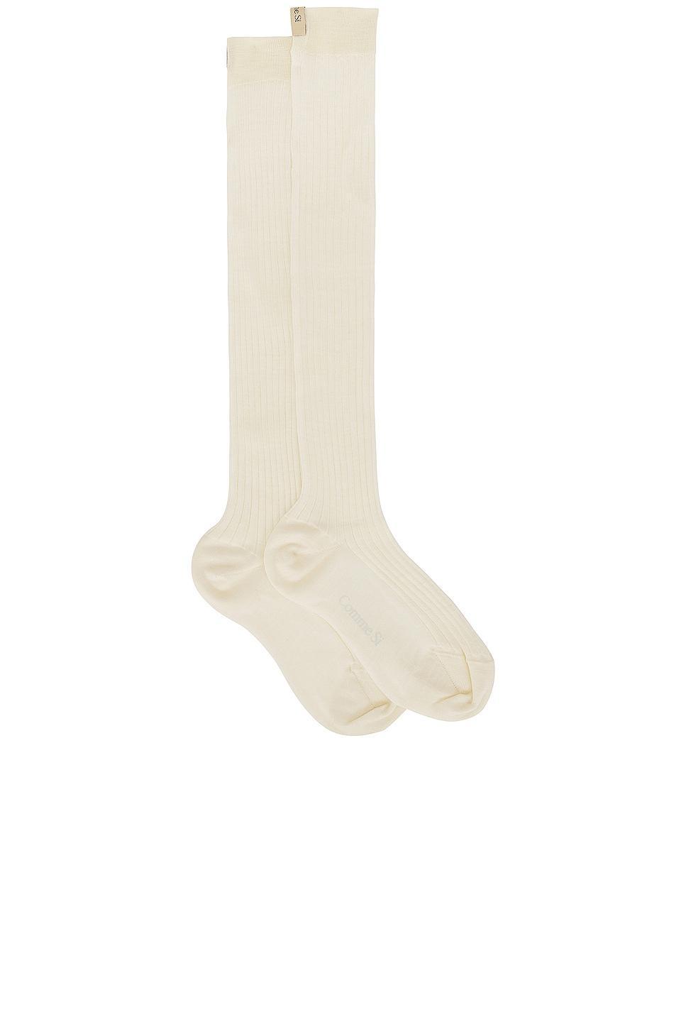 Comme Si The Knee High Sock in Grey Product Image