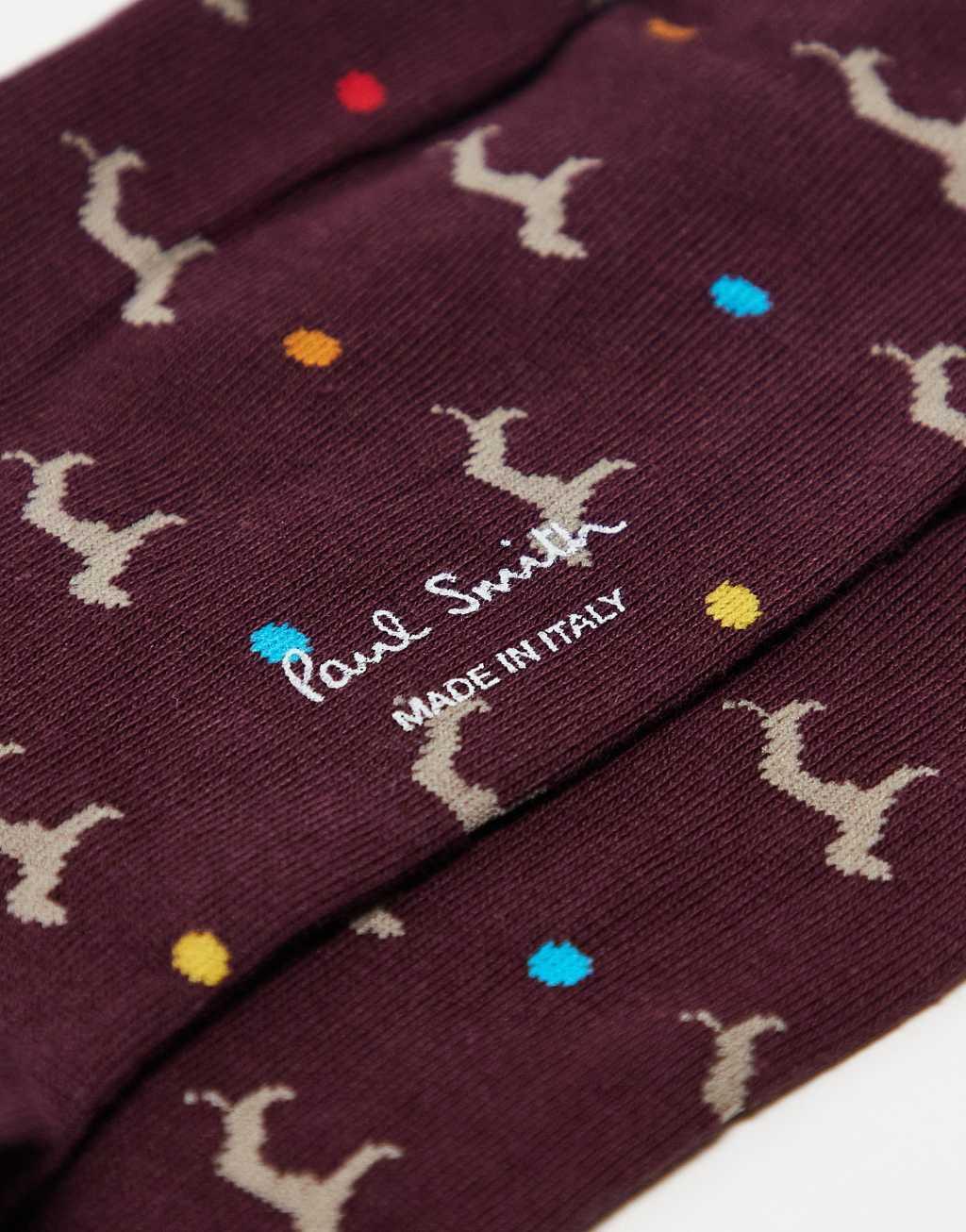 Paul Smith whippet socks in burgundy Product Image