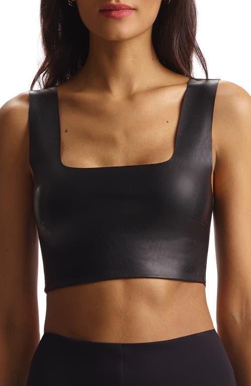 Commando Faux Leather Square Neck Crop Top Women's Clothing Product Image