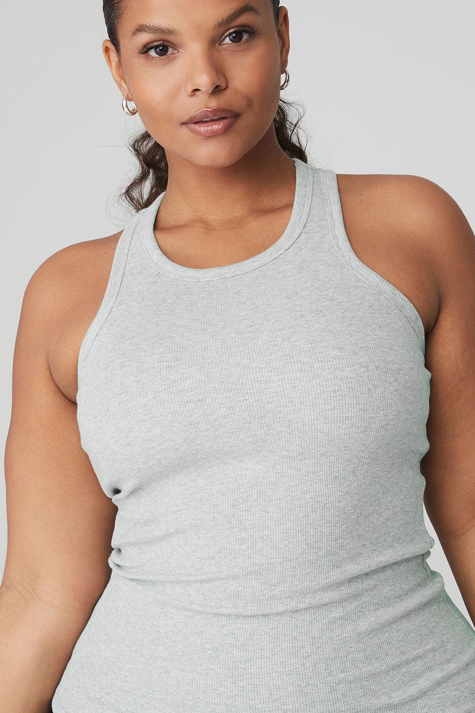 Ribbed Aspire Full Length Tank - Athletic Heather Grey Female Product Image