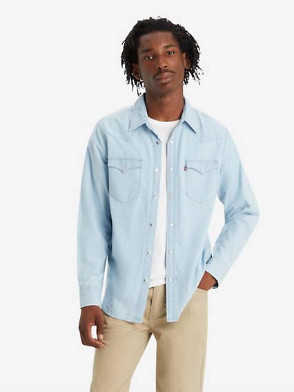 Levi's Standard Fit Western Shirt Chambray - Men's Product Image