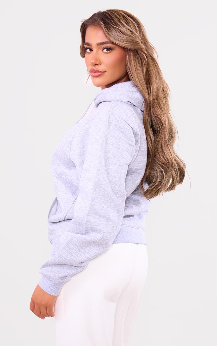 PRETTYLITTLETHING Grey Marl Oversized Sweat Hoodie Product Image