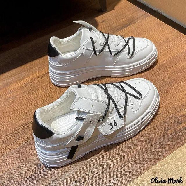 Olivia Mark – Hanji Basic Low-Top Lifting Running Shoes Breathable Casual Shoes Product Image