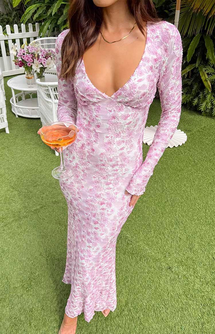 Zach Pink Long Sleeve Maxi Dress product image