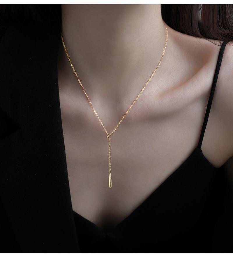 Droplet Alloy Lariat Necklace Product Image