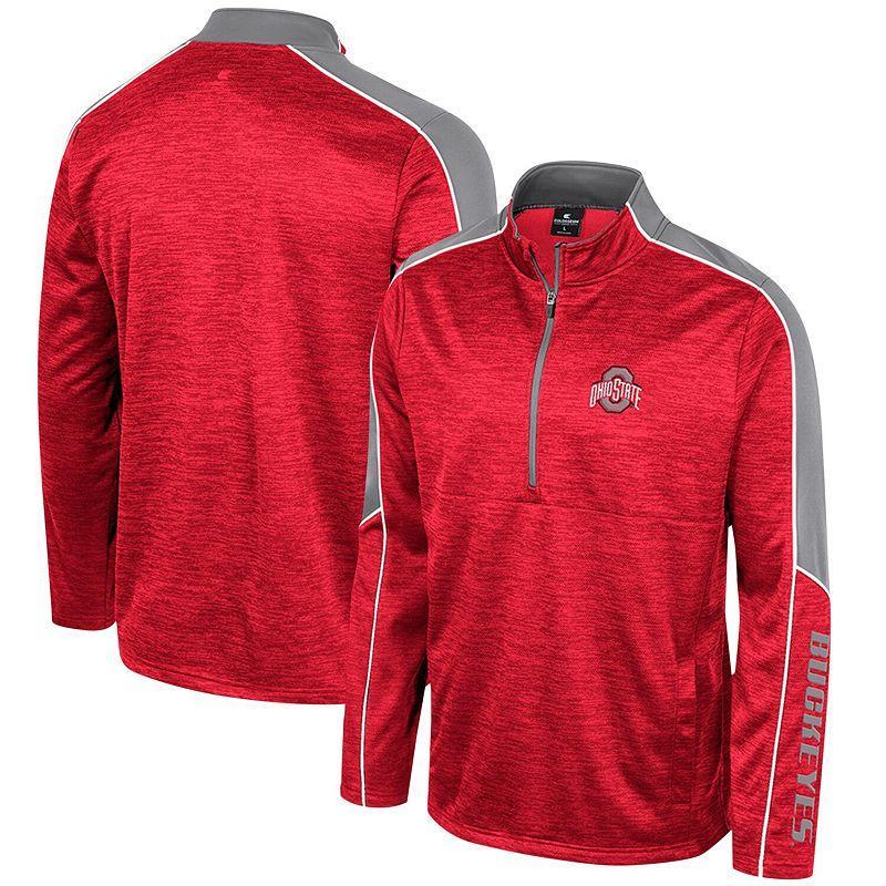 Mens Colosseum Scarlet Ohio State Buckeyes Marled Half-Zip Jacket Product Image