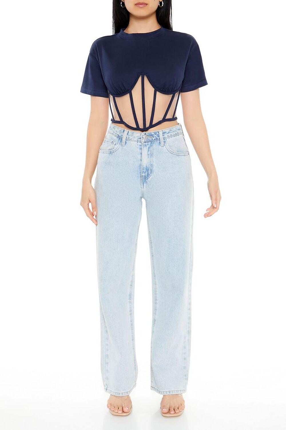 Sheer Bustier Crop Top | Forever 21 Product Image