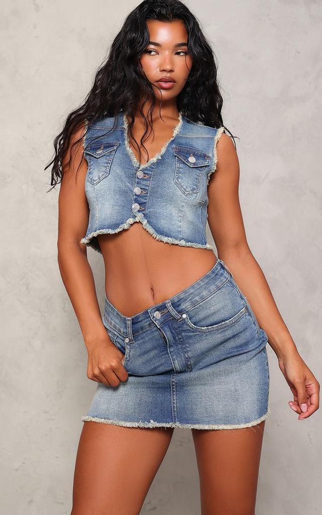 Vintage Raw Edge Denim Vest Product Image