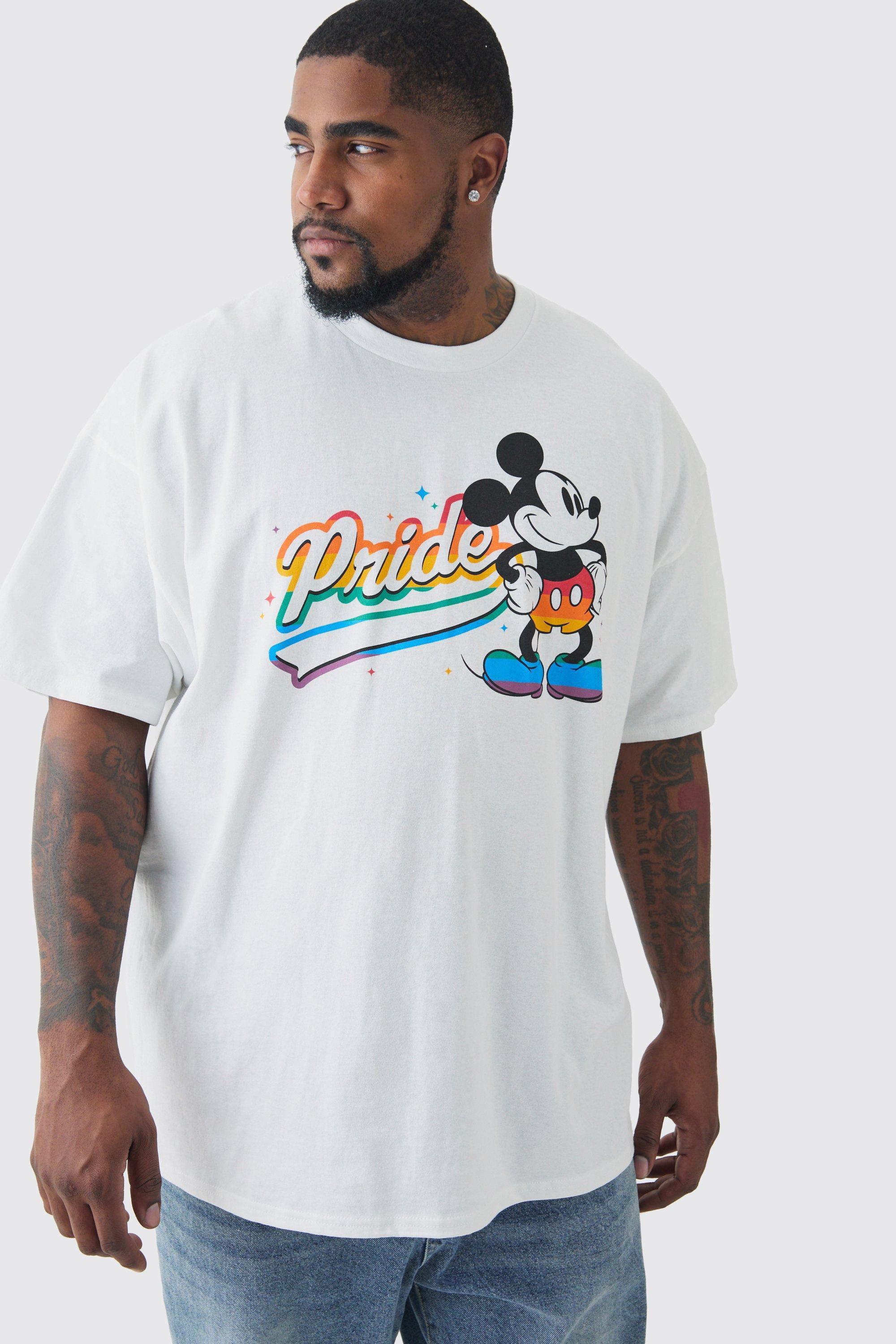 Plus Disney Mickey Mouse Pride License Graphic T-shirt | boohooMAN USA Product Image