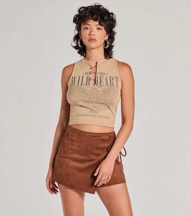 Wrap It Up High-Rise Faux Suede Mini Skort Product Image