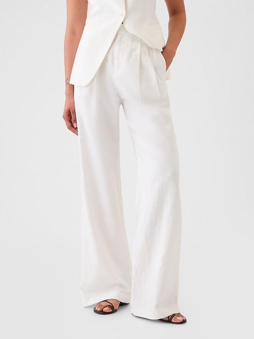 365 High Rise Linen-Cotton Trousers Product Image