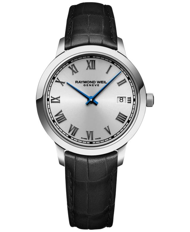 Raymond Weil Womens Swiss Toccata Black Leather Strap Watch 34mm Product Image