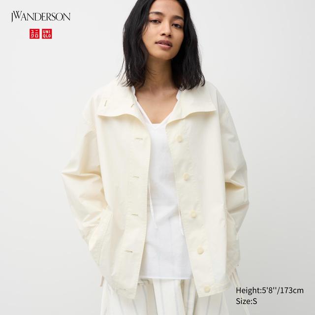 Womens Light Cotton Oversized Jacket Off White Large UNIQLO US Product Image