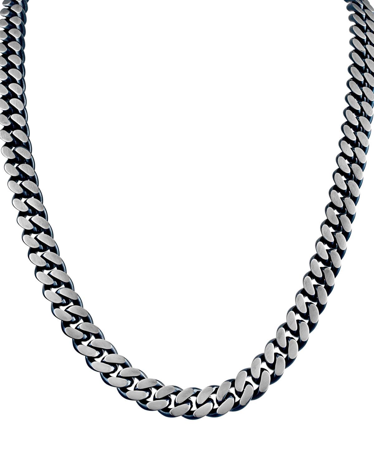 Bulova Mens Classic Curb Chain 24 Necklace in Blue-Plated Stainless Steel Product Image