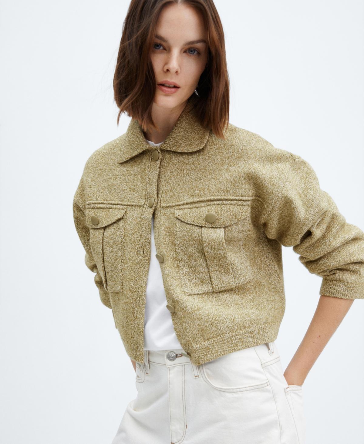 Mango Womens Pocket Knit Jacket Product Image