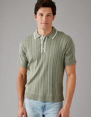 AE Weekend Tipped Sweater Polo Shirt Product Image