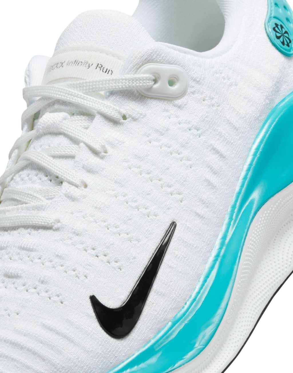 Nike Running Infinity Run 4 sneakers in white and blue Product Image