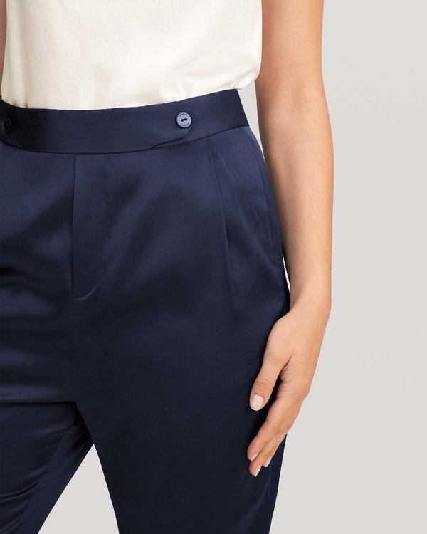 Comfort Fit Silk Cigarette Pants Product Image