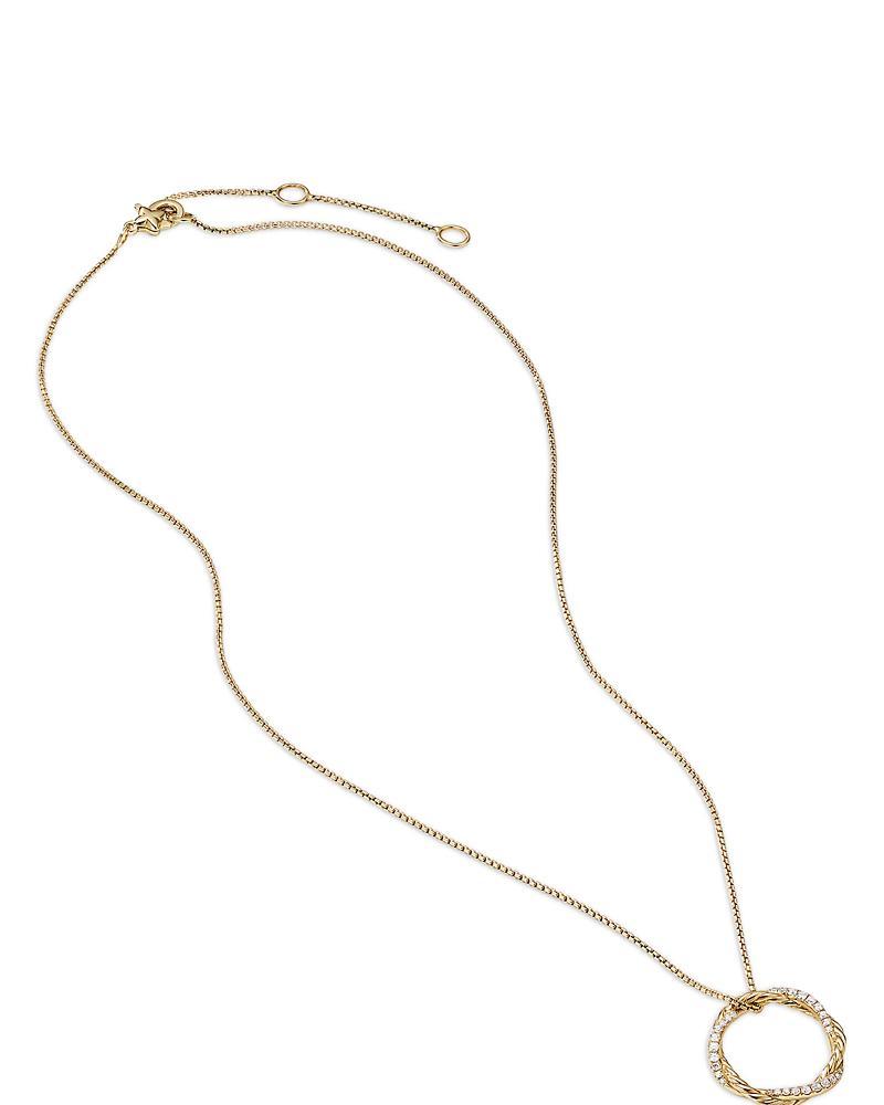 Womens Petite Infinity Pendant Necklace In 18K Yellow Gold With Diamonds Product Image