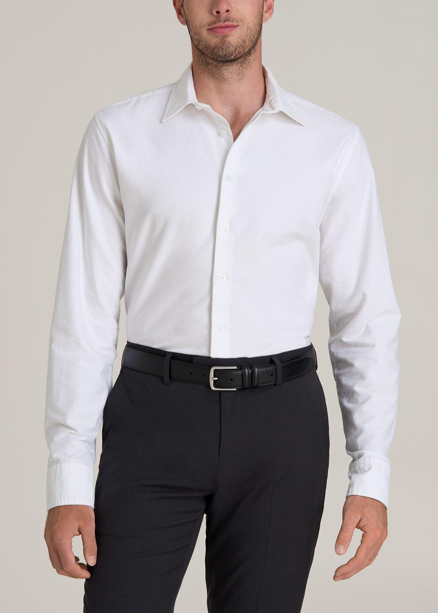 Pinpoint Oxford Shirt for Tall Men in White Male Product Image