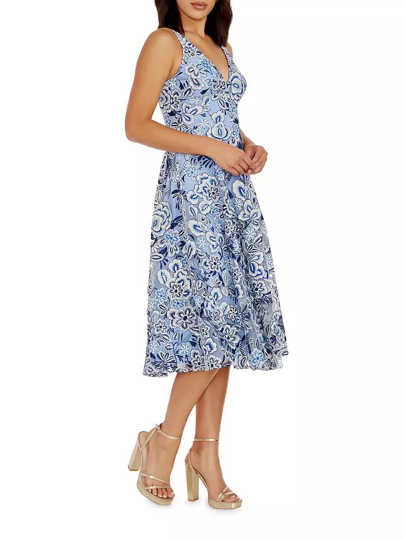 Elisa Floral Fit & Flare Midi-Dress Product Image