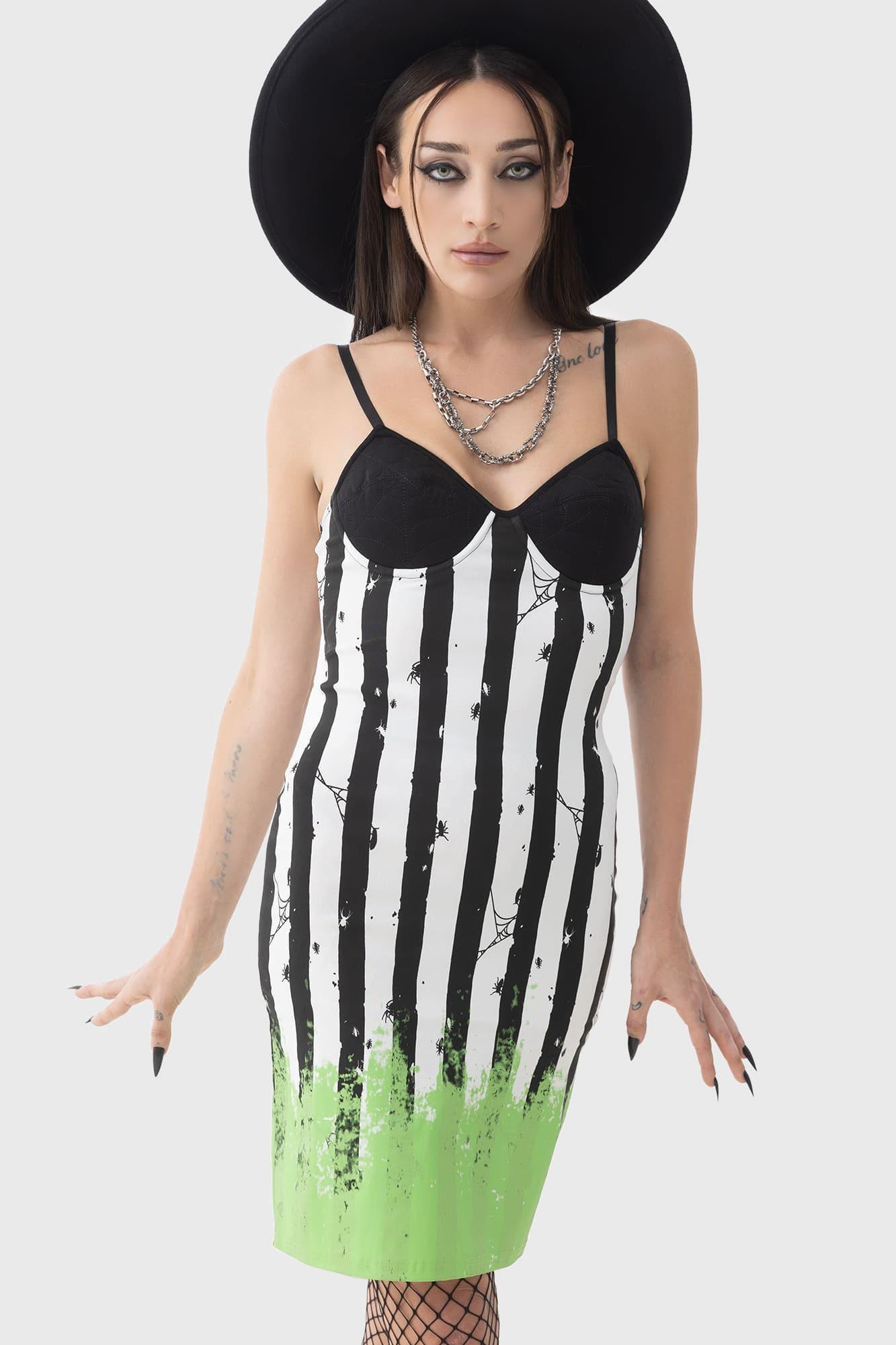 Distressed Stripe Bodycon Dress Female Product Image