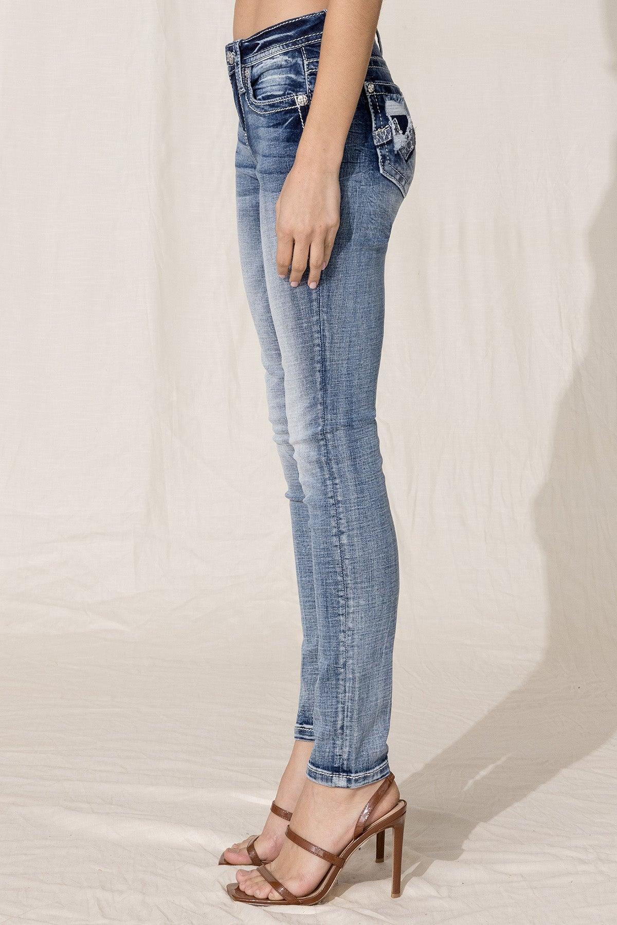 Modern Blowout Logo Skinny Jeans Product Image